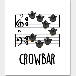 Crow Bar Funny Music Bid Pun Posters and Art